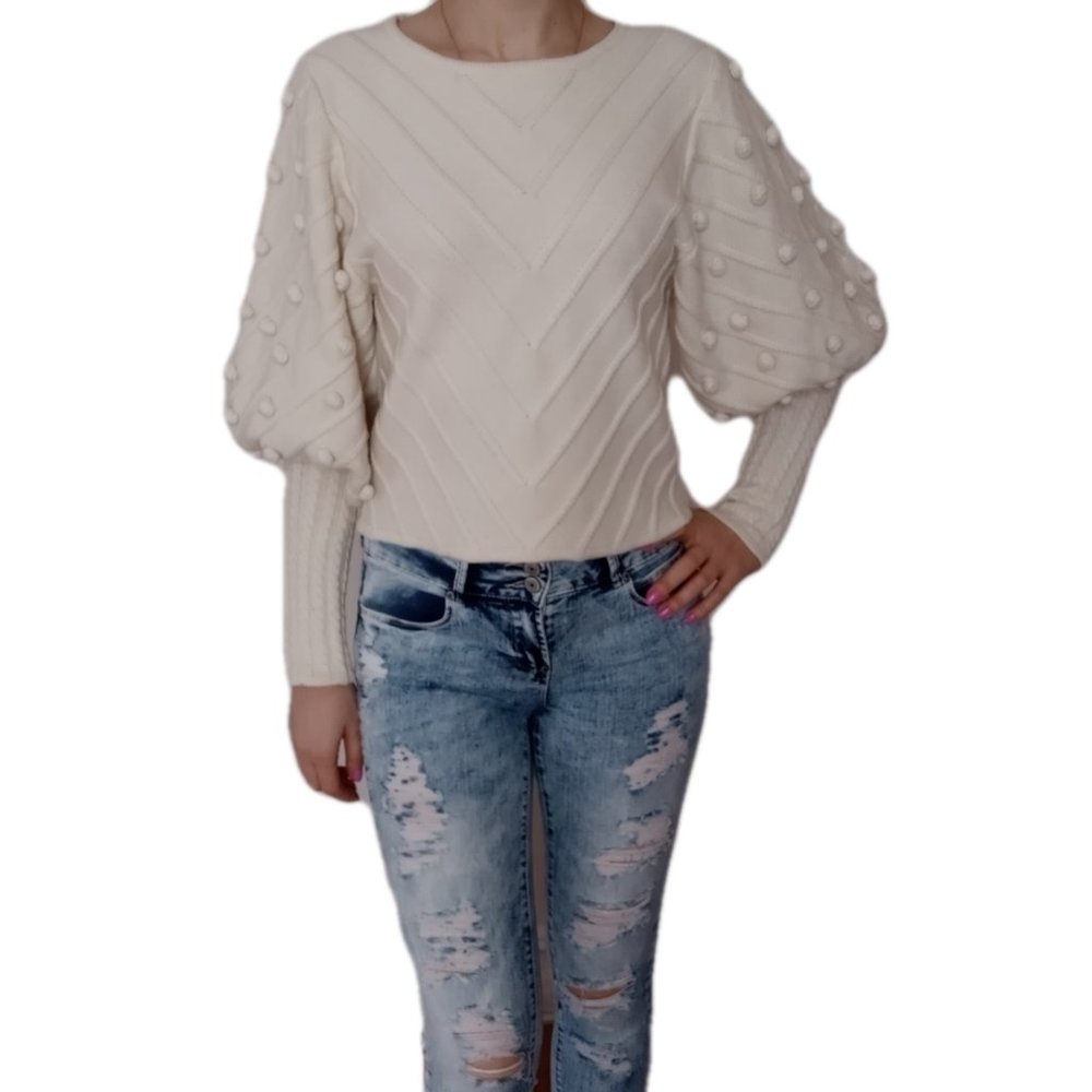 Sweater Small Ruffle Sleeve - Picture 9 of 11